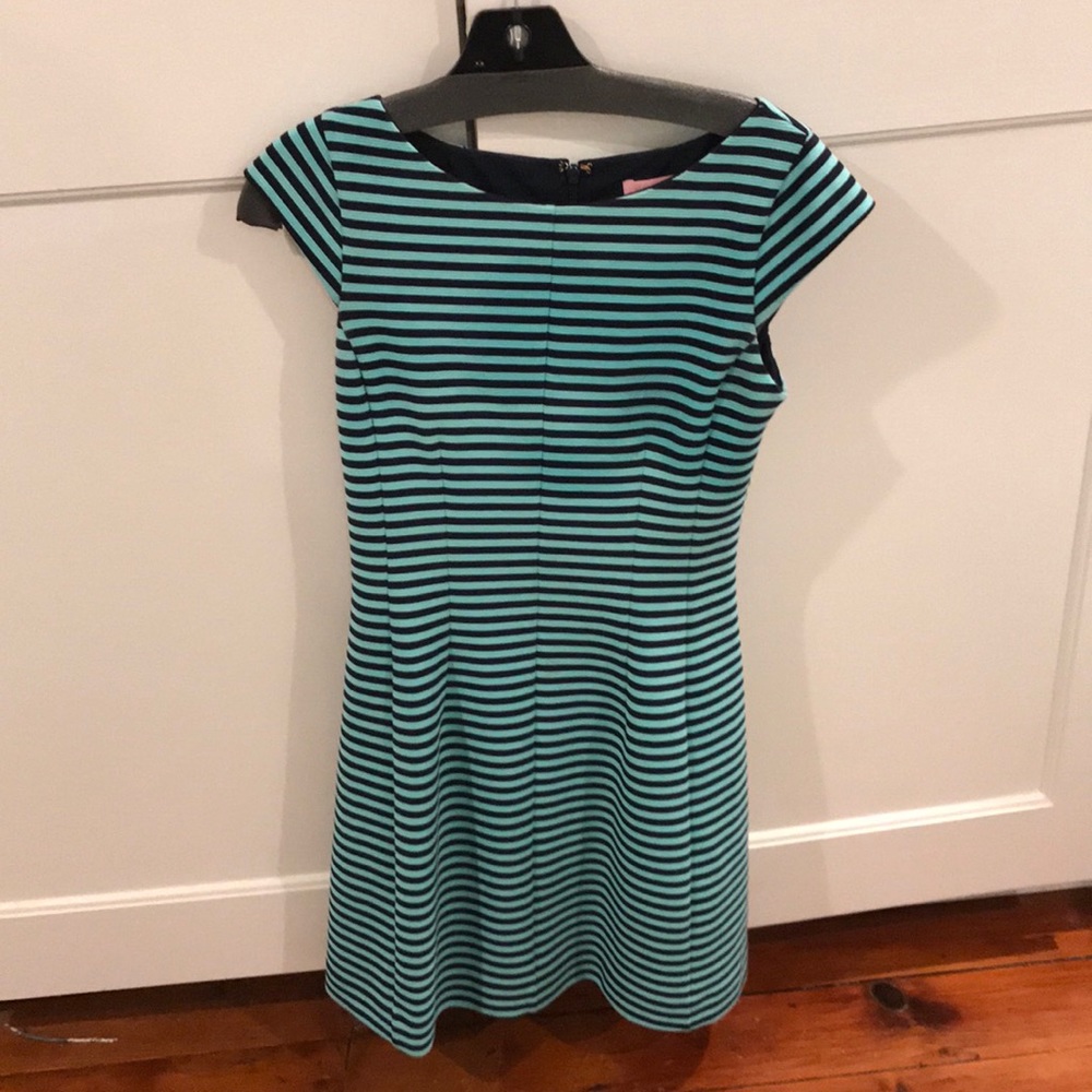 Navy and teal striped Lilly Pulitzer dress